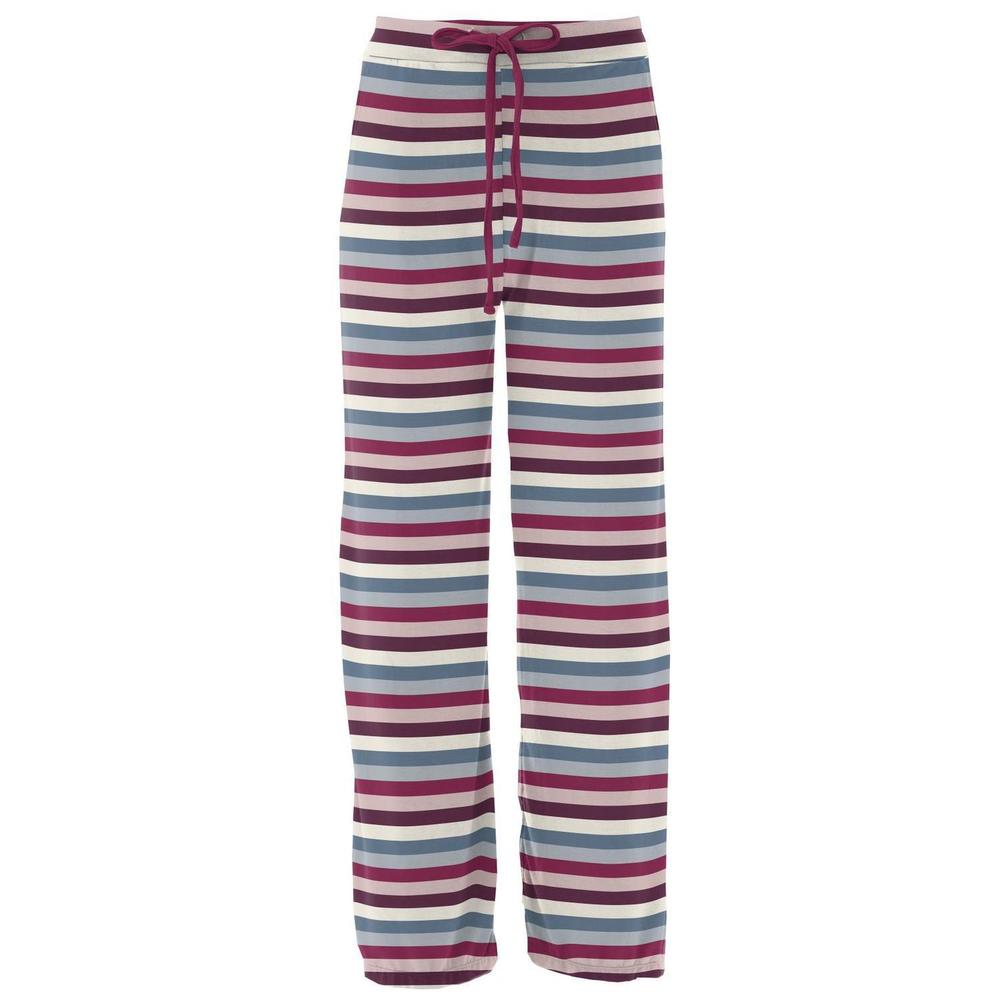NEW KICKEE women's print lounge pants in jingle bell stripe
